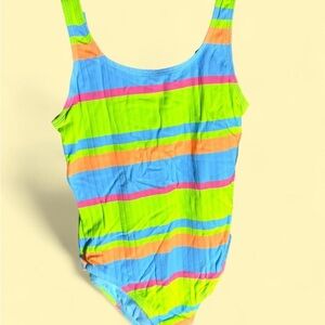 Breaking Waves Multicoloured striped one-piece swimsuit